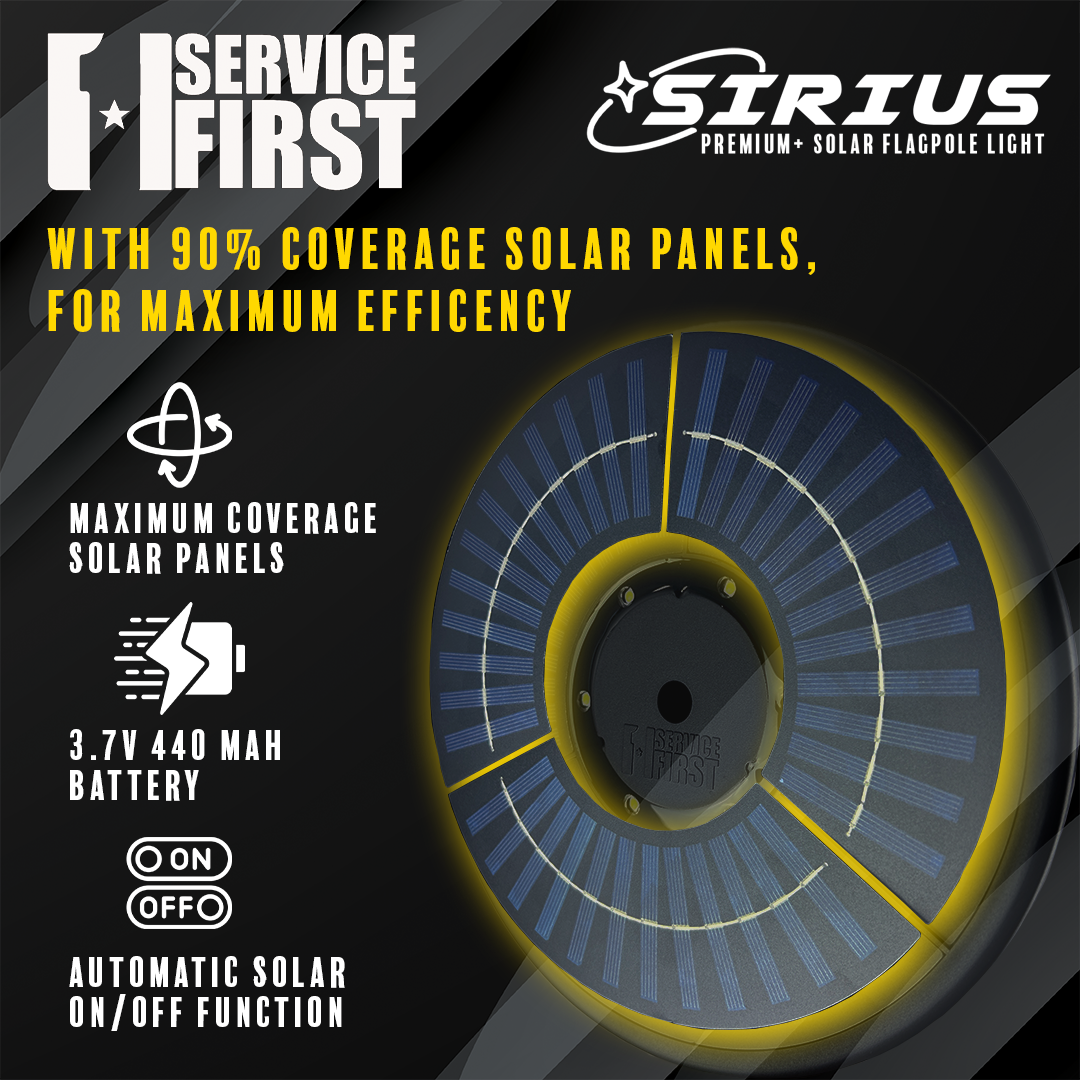 Sirius Solar Power Flagpole Light