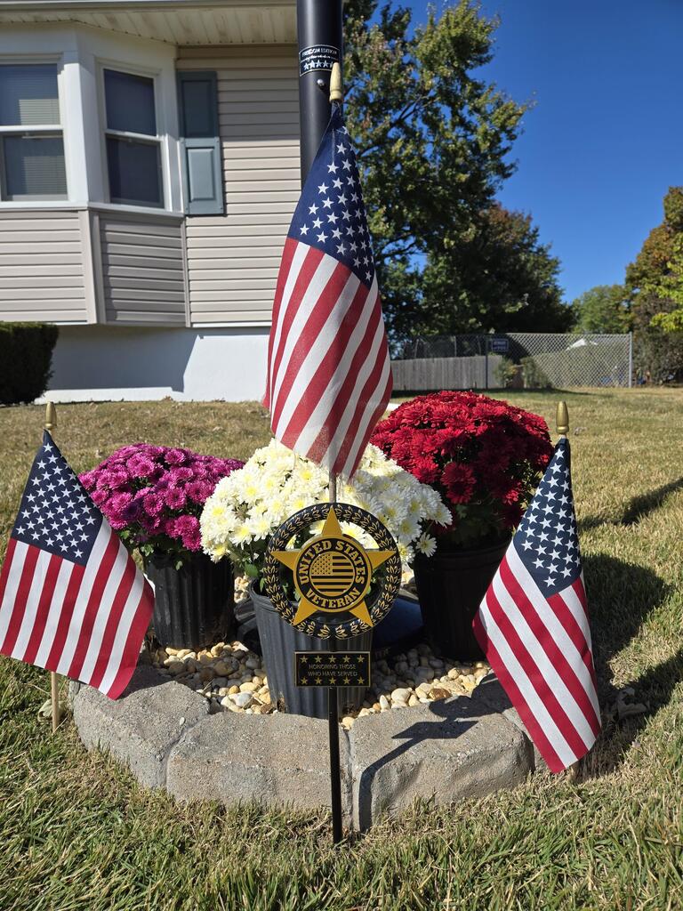 Garden Memorial Plaque and Flag