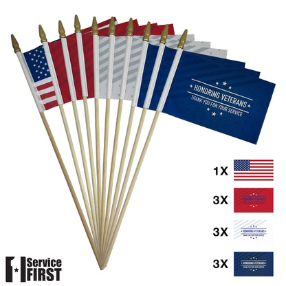 18&quot; USA, Veteran Flag 10 pack