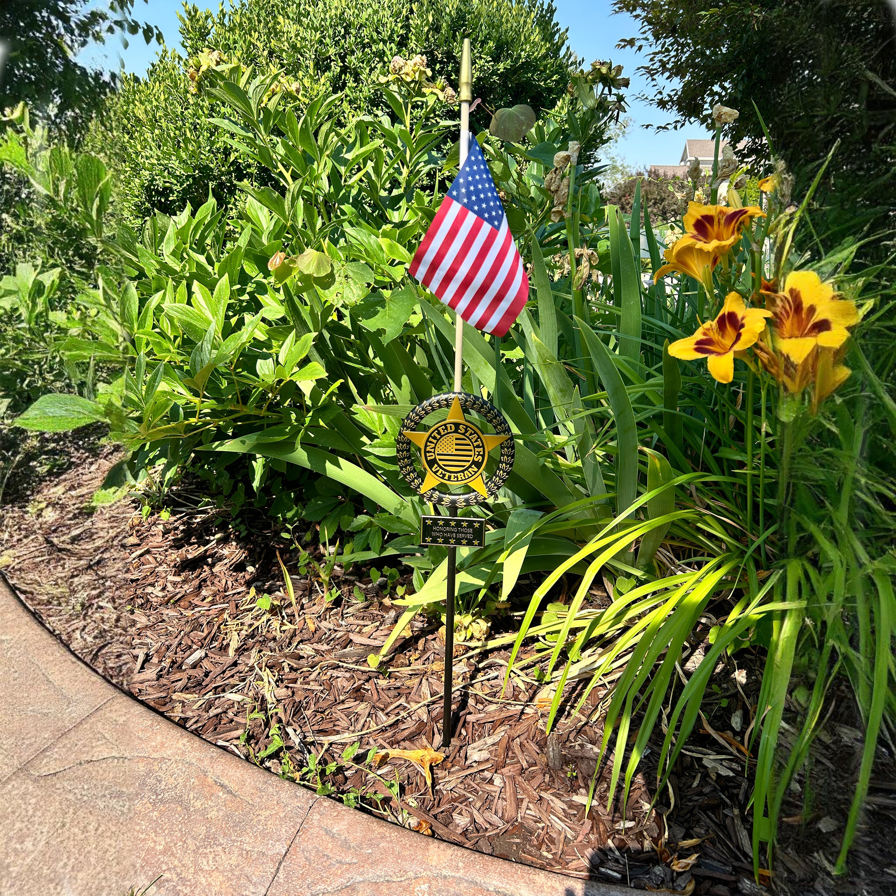 Garden Memorial Plaque and Flag