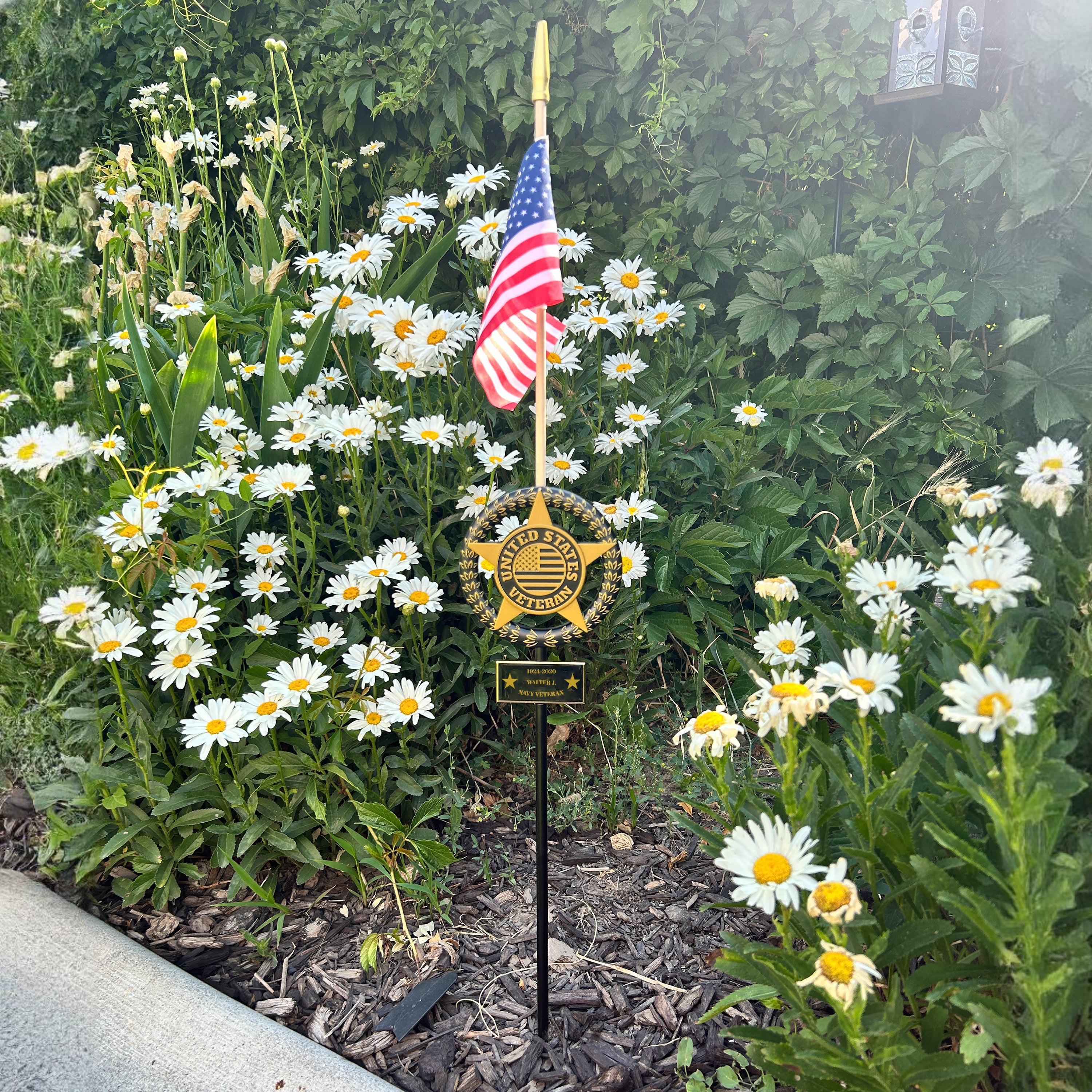 Garden Memorial Plaque and Flag