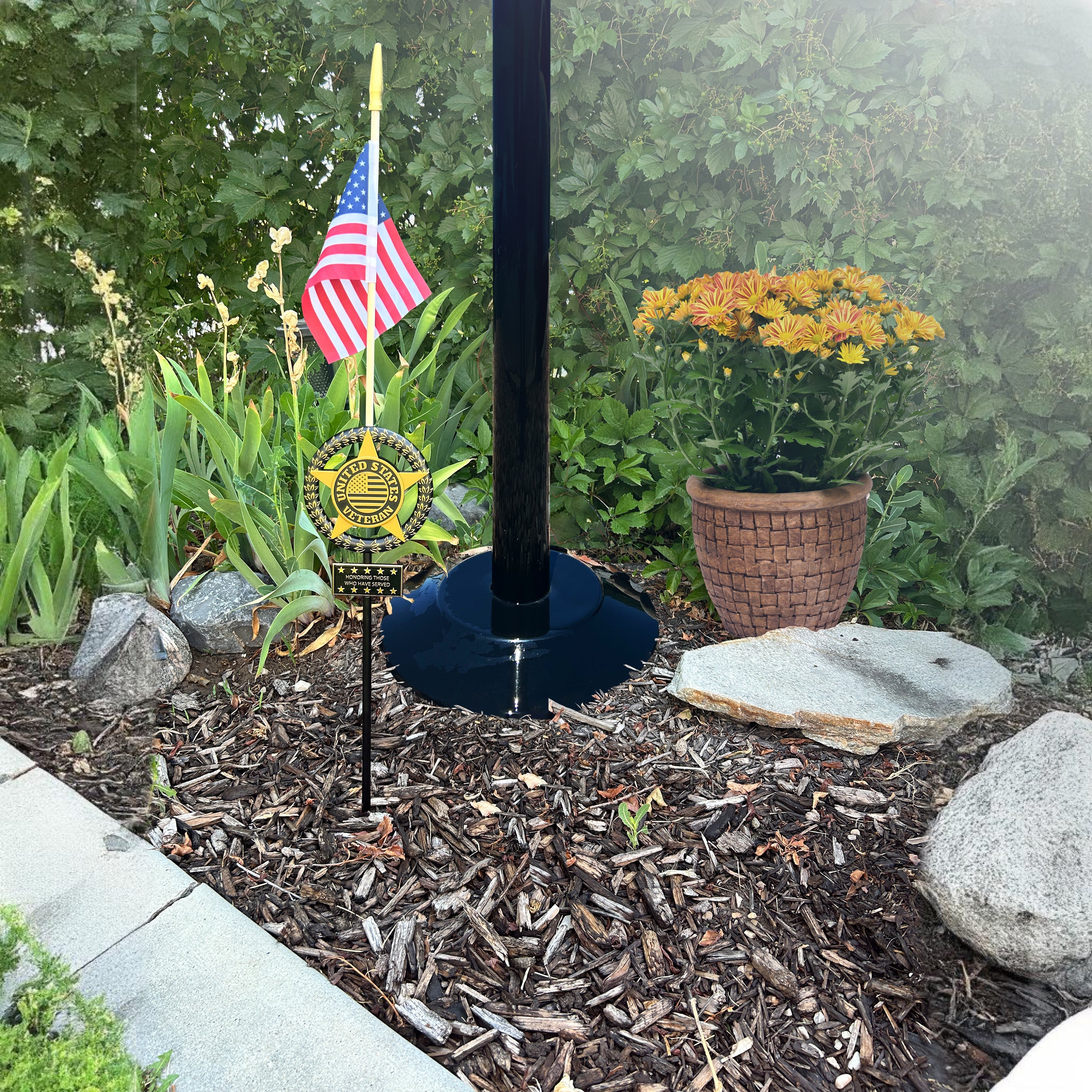 Garden Memorial Plaque and Flag