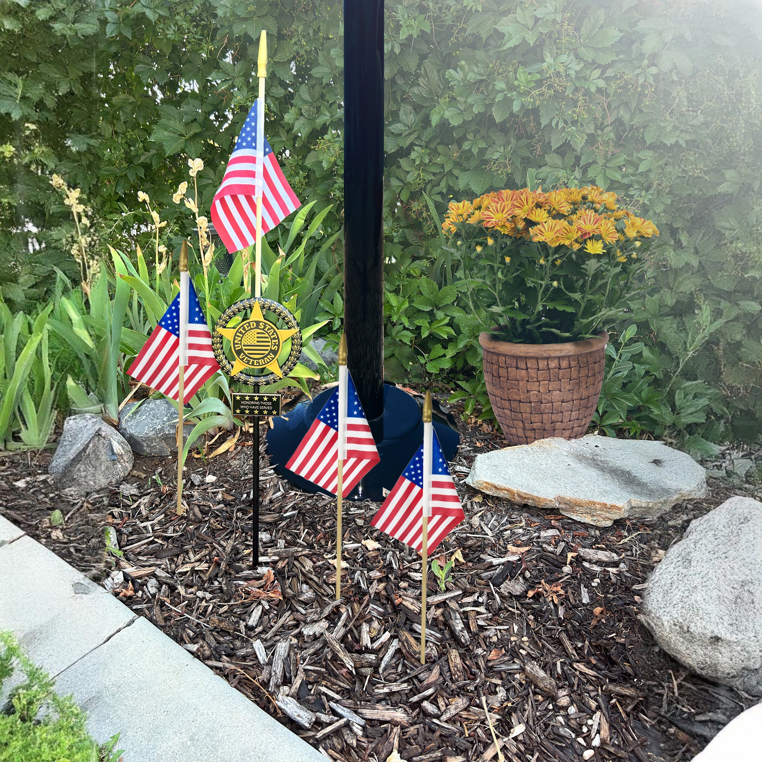 Garden Memorial Plaque and Flag