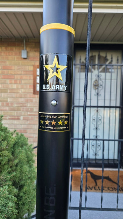 Memorial Flagpole Plaques Gold/Black