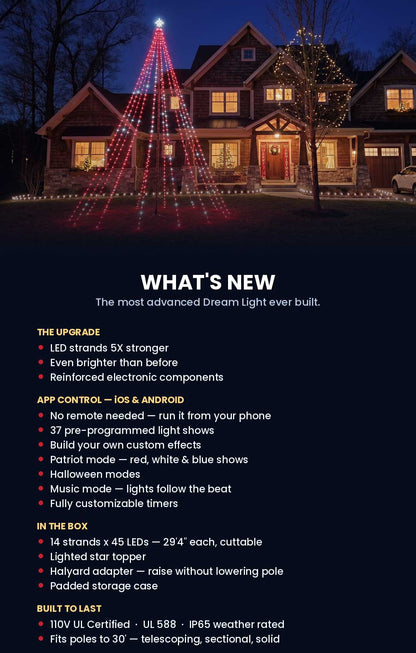 **NEW** 2026 Service First Dream Flagpole Christmas Tree Lights Signature Ed.