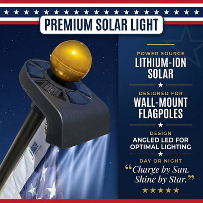 Wall Mount Flagpole Solar Power Light