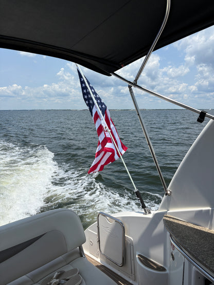 Boat Flagpole- Rod Holder Fiberglass Flagpole