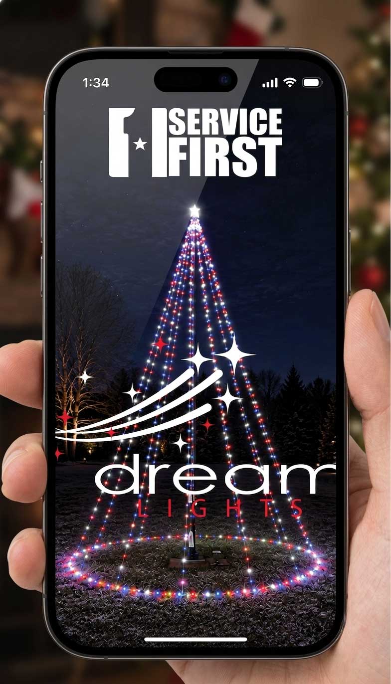 **NEW** 2026 Service First Dream Flagpole Christmas Tree Lights Signature Ed.