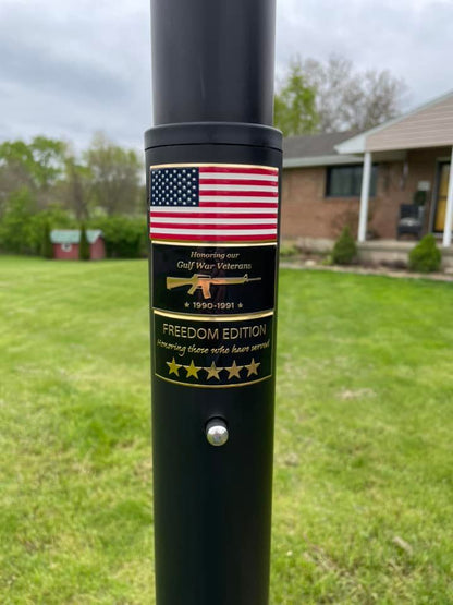 Memorial Flagpole Plaques Gold/Black