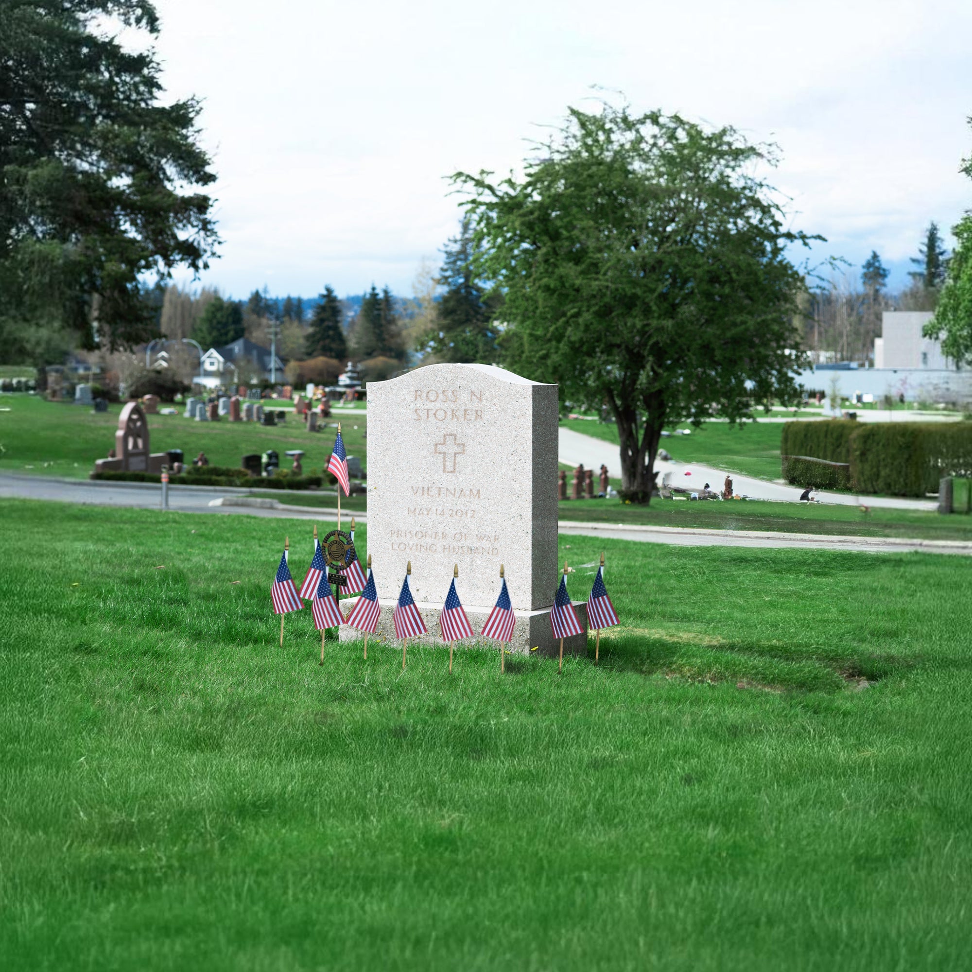 Garden Memorial Plaque and Flag