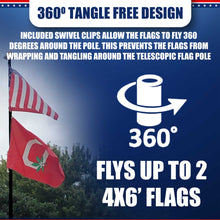 Load image into Gallery viewer, BUNDLE 25&#39; Delta TELESCOPING Flagpole NAVY Edition (Silver) (Pole, Light &amp; Flash Collar)
