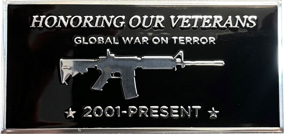 Memorial Flagpole Plaques Silver/Black