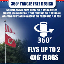Load image into Gallery viewer, (Bundle) 20&#39; or 25&#39; Delta Telescoping Flagpole Bundle &quot;Freedom Edition&quot; BLACK (Pole, Light &amp; Flash Collar)

