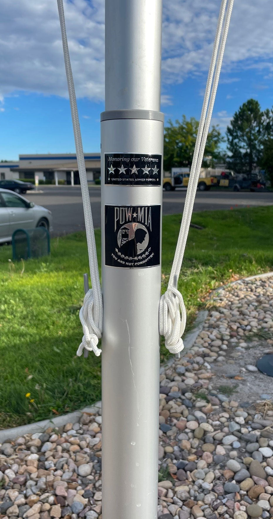 Memorial Flagpole Plaques Silver/Black