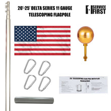 Load image into Gallery viewer, 20ft Delta Telescoping (Silver) Flagpole Kit
