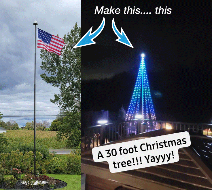 Dream Flagpole Christmas Tree Lights Gen 3