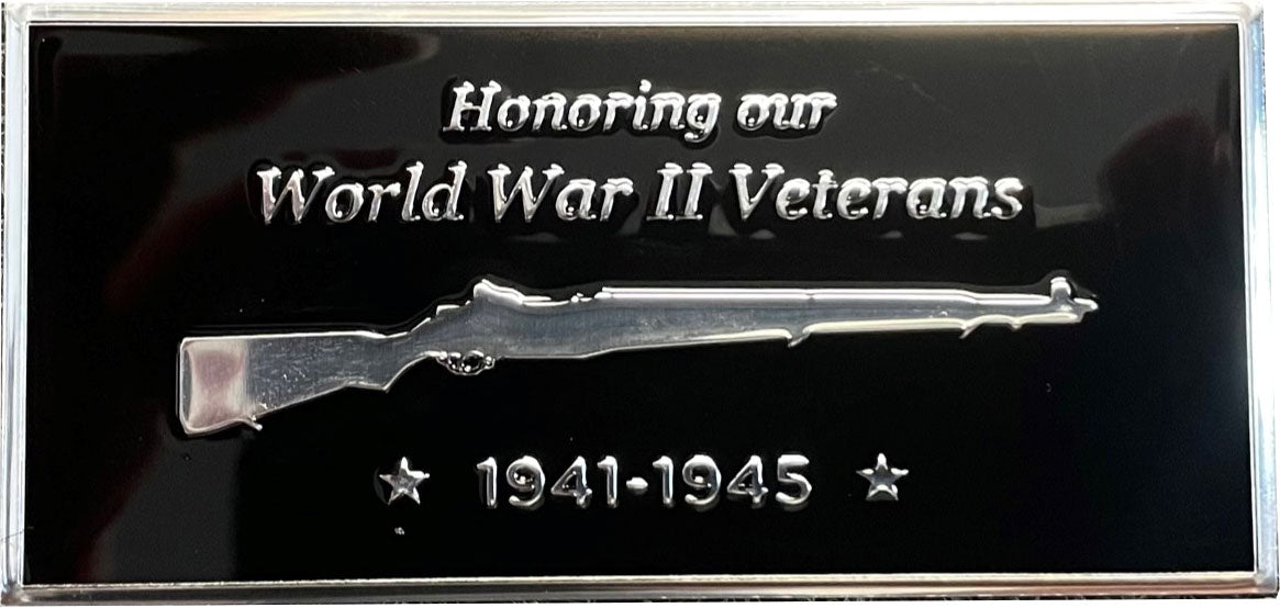 Memorial Flagpole Plaques Silver/Black