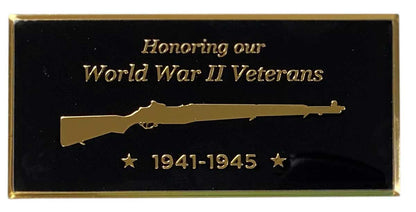 Memorial Flagpole Plaques Gold/Black